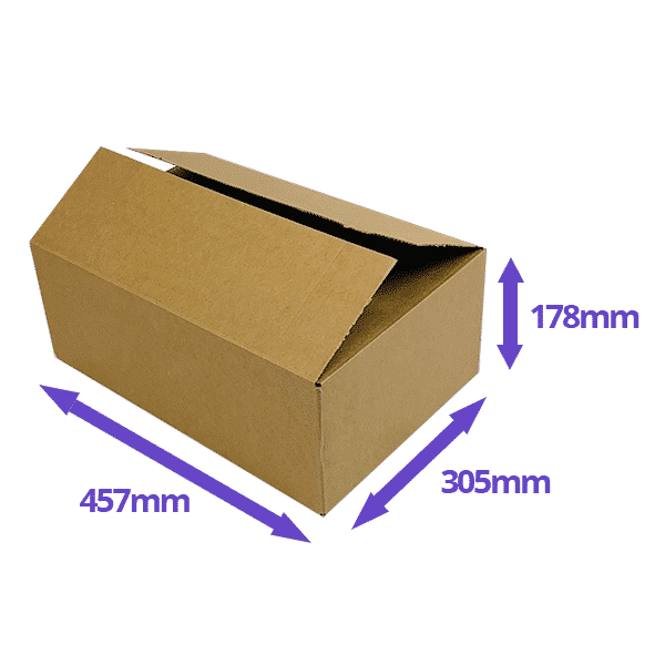 Single Wall Cardboard Boxes - 457x305x178mm