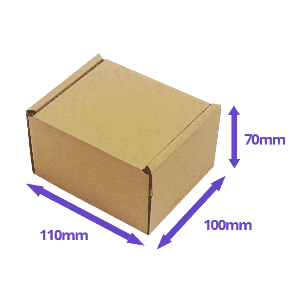 Brown PiP Small Parcel Postal Box - 110x100x70mm