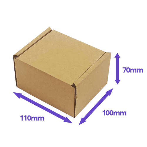 Brown PiP Small Parcel Postal Box - 110x100x70mm