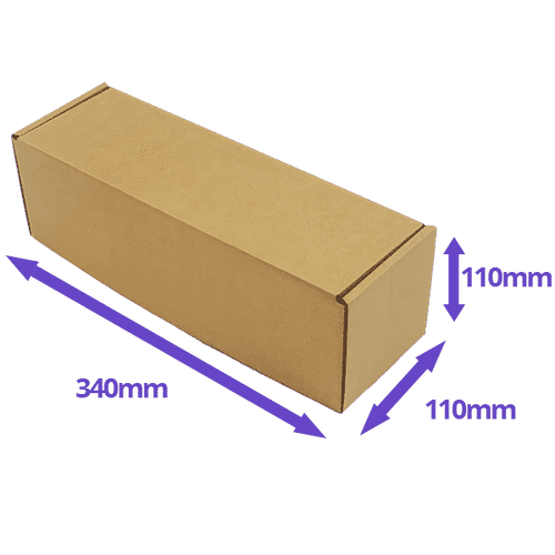 Brown PiP Small Parcel Postal Box - 340x110x110mm
