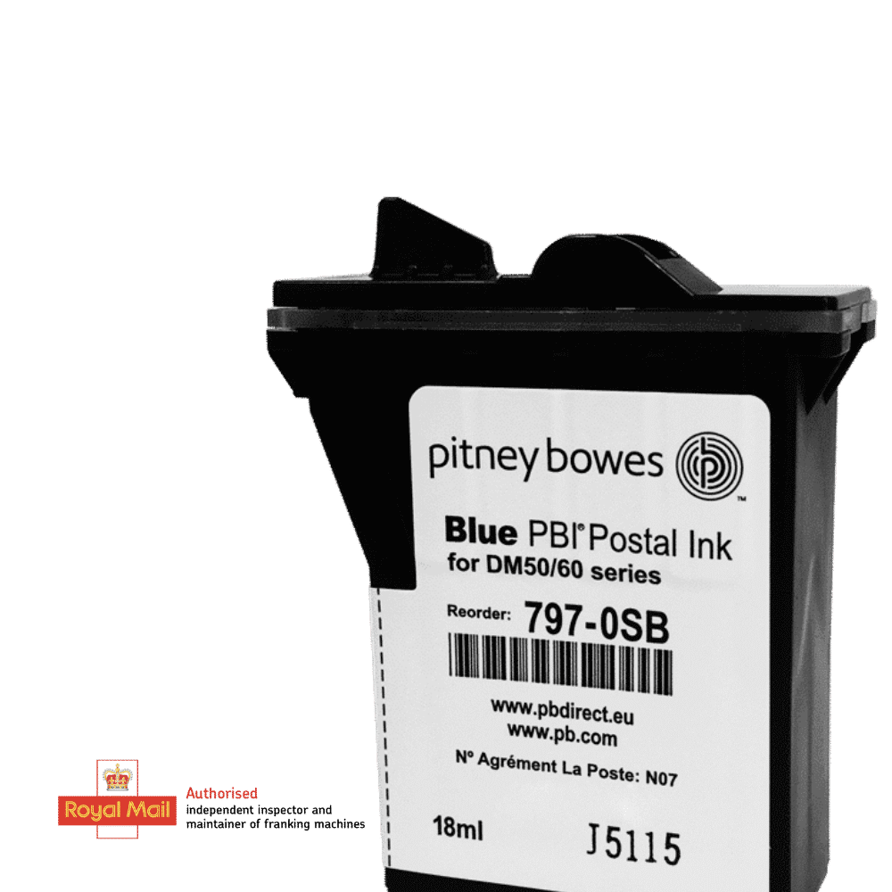 Pitney Bowes DM60 Ink Cartridge & K722 Ink Cartridge - New OEM Original Blue