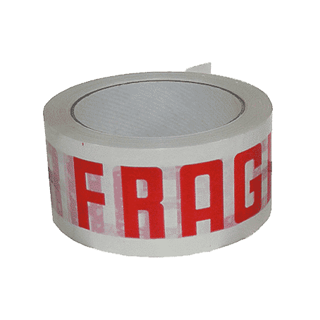 White & Red 'FRAGILE' Packing Tape - 48mmx66m