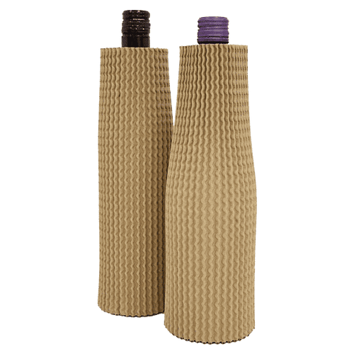 Brown Corrugated Bottle Sleeves - 300x75mm