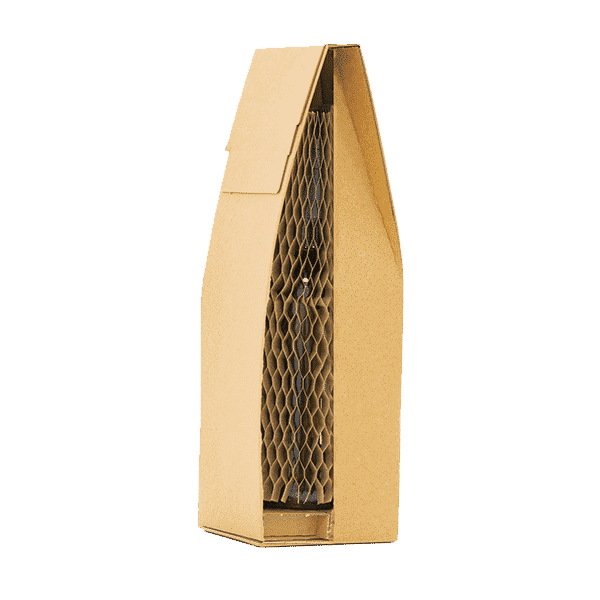 Single Bottle Brown Pinch Top Box - 120x120x395mm