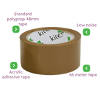 Brown Packing Parcel Tape - 48mmx66m