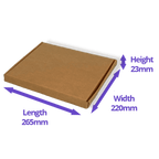 Brown PiP Large Letter Postal Box - 265x220x23mm