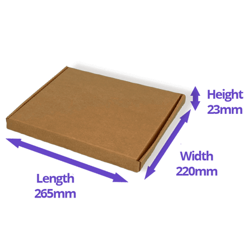 Brown PiP Large Letter Postal Box - 265x220x23mm