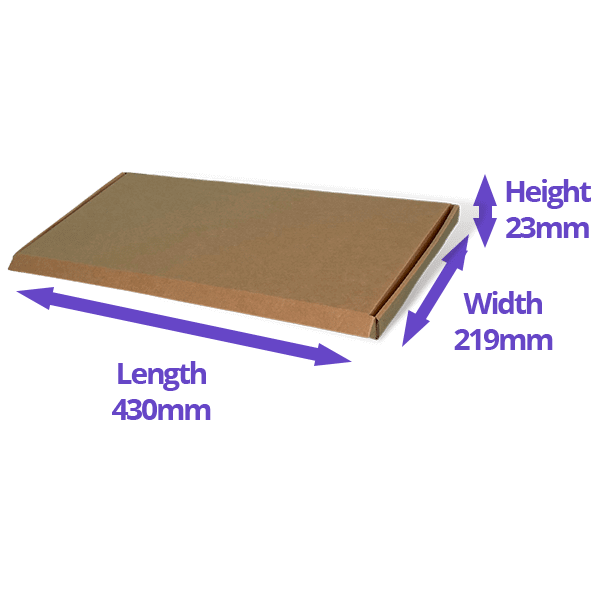Clearance - Letterbox-Friendly Brown Small Parcel Box 435x220x25mm
