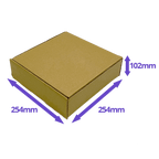 Brown PiP Small Parcel Cake Box - 254x254x102mm
