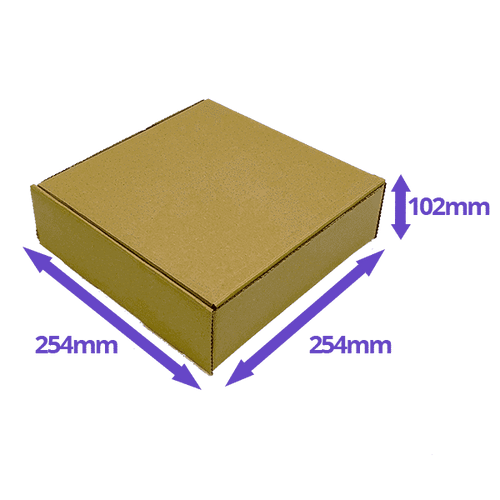 Brown PiP Small Parcel Cake Box - 254x254x102mm