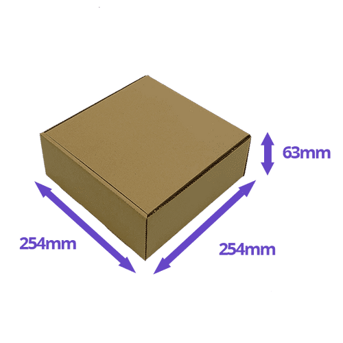 Brown PiP Small Parcel Cake Box - 254x254x63mm