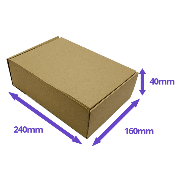 Brown PiP Small Parcel Postal Box - 240x160x40mm