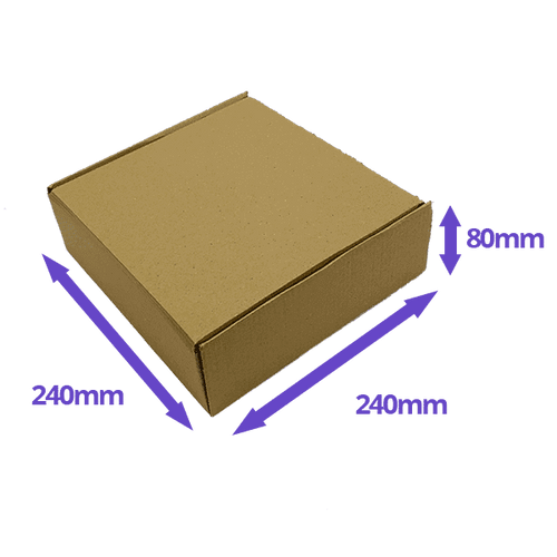 Brown PiP Small Parcel Postal Box - 240x240x80mm