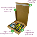 Brown PiP Large Letter Postal Box - 220x190x19mm
