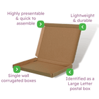 Brown PiP Large Letter Postal Box - 265x220x23mm