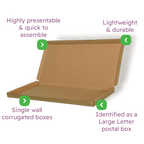 Clearance - Letterbox-Friendly Brown Small Parcel Box 435x220x25mm