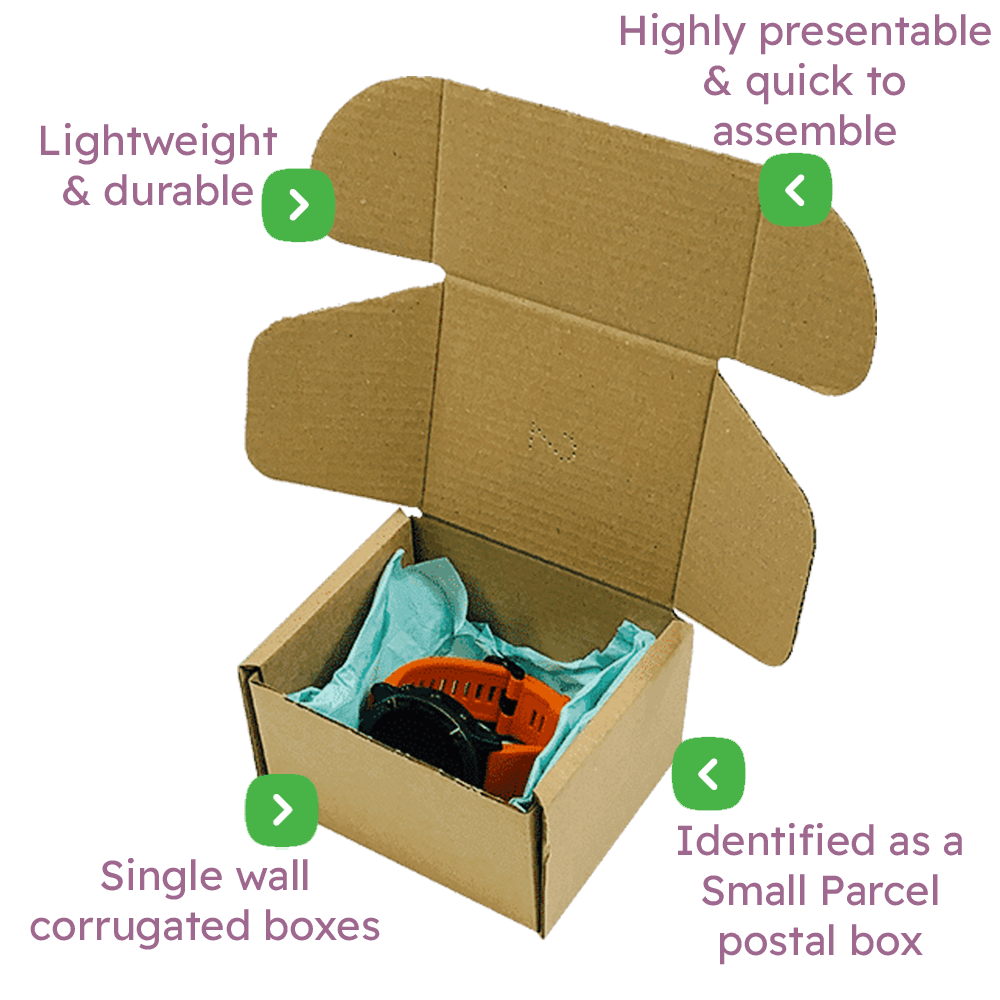Brown PiP Small Parcel Postal Box - 110x100x70mm