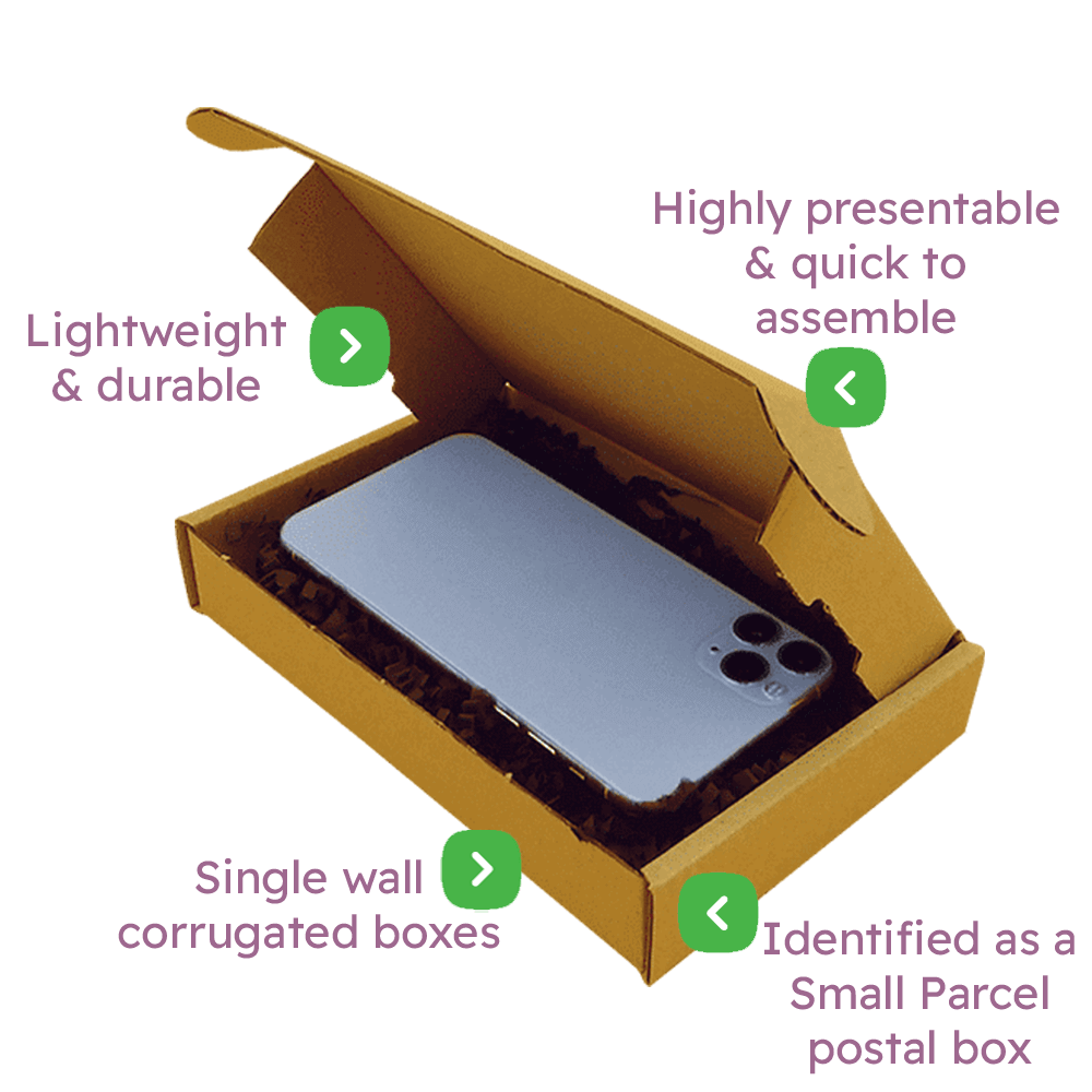 Brown PiP Small Parcel Postal Box - 180x120x30mm