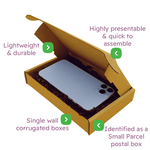 Brown PiP Small Parcel Postal Box - 180x120x30mm