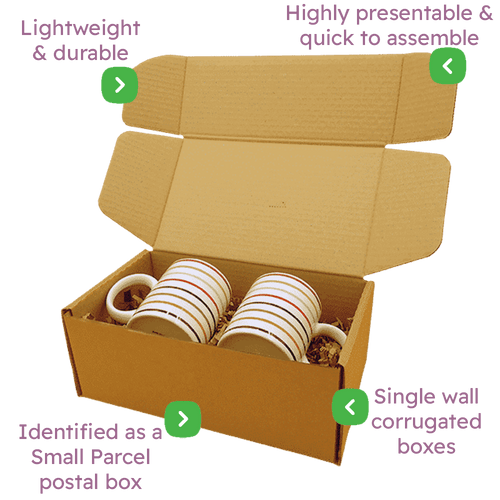 Brown PiP Small Parcel Postal Box - 250x150x100mm