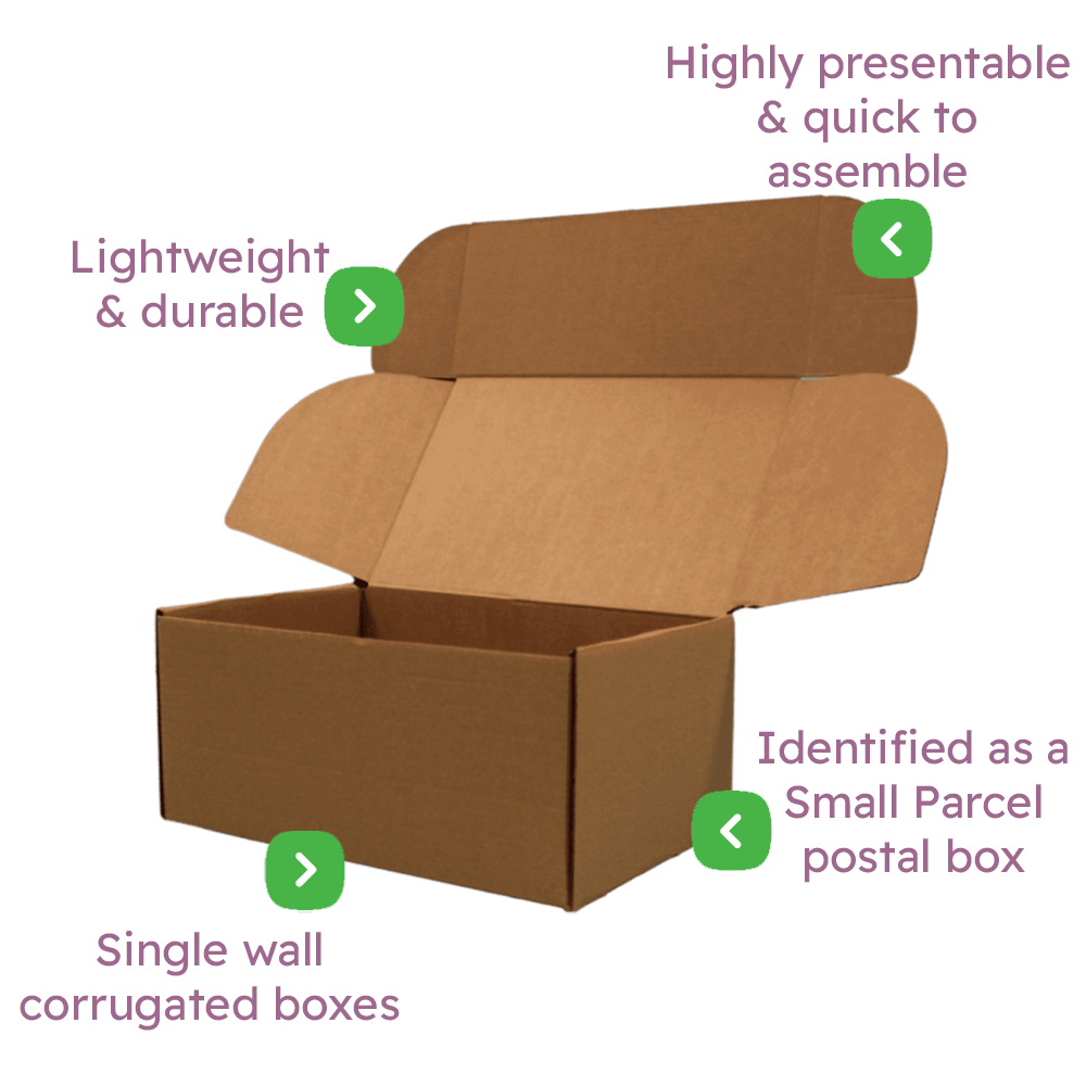 Brown PiP Small Parcel Postal Box - 330x220x150mm