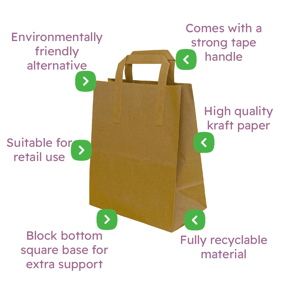 Extra Large Brown Tape Handle Paper Carrier Bags - 305x127x406mm