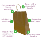 Brown Twist Handle Paper Carrier Bags - 320x140x420mm
