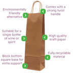 Brown Twist Handle Paper Carrier Bags - 110x85x360mm