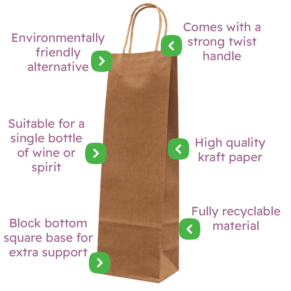 Brown Twist Handle Paper Carrier Bags - 110x85x360mm