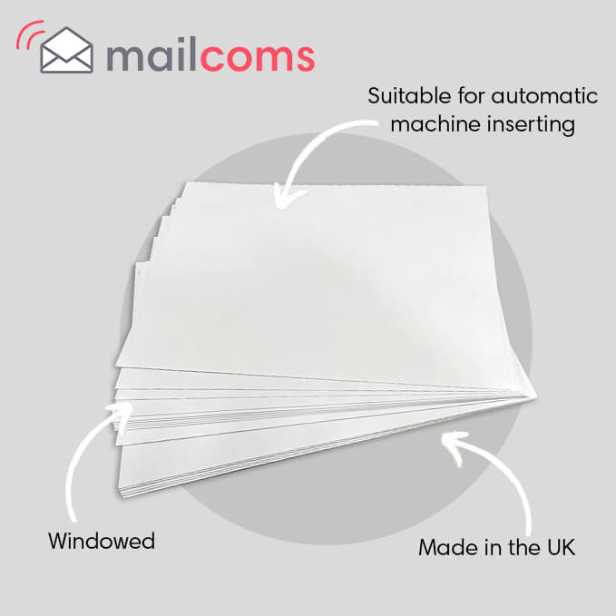 White C5+ Windowed (45mm x 90mm Window) Folding Inserting Machine Envelopes (162mm x 235mm)