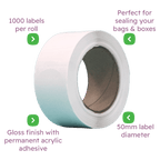 1000 Clear Circle Labels - Pack of 1