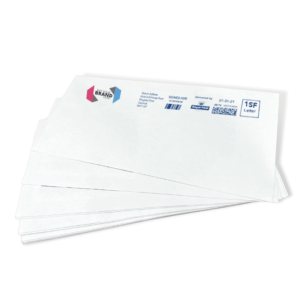 Custom Franking Logo for DL Non-Windowed Self Seal Envelopes (110mm x 220mm) - Box of 1000