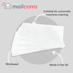 White DL+ (Non Window) Neopost / Quadient Folding Inserting Machine Envelopes (114mm x 235mm)