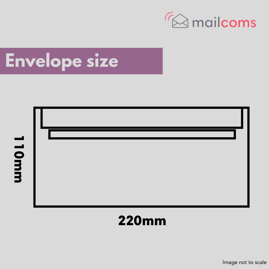 White DL Windowed (35mm x 90mm) Self Seal Envelopes (110mm x 220mm)