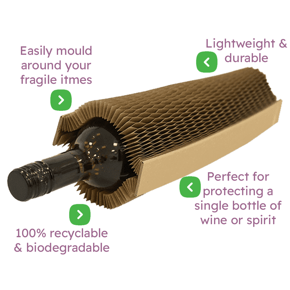 Single Bottle Flexi-Hex Bottle Sleeve Kit – Includes Flexi-Hex Bottle Sleeve & Pinch Top Boxes