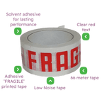 White & Red 'FRAGILE' Packing Tape - 48mmx66m