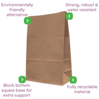 General Purpose Brown Paper Bags - 260x130x405mm, 390mm Gusset
