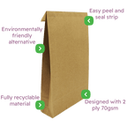 Brown Heavy Duty (2 ply) Paper Mailing Bags - 225x75x425mm