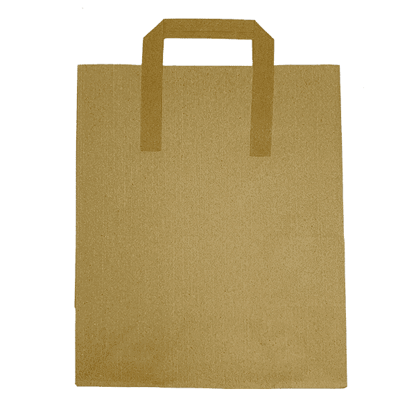 Medium Brown Tape Handle Paper Carrier Bags - 218x120x270mm