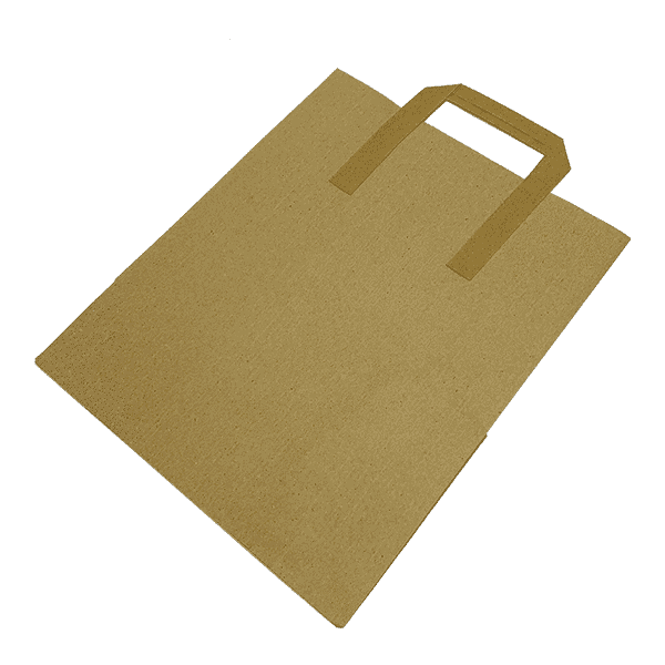 Medium Brown Tape Handle Paper Carrier Bags - 218x120x270mm