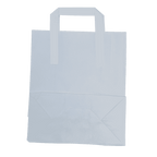 Medium White Tape Handle Paper Carrier Bags - 218x120x270mm