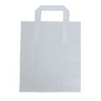 Medium White Tape Handle Paper Carrier Bags - 218x120x270mm