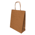 Ribbed Kraft Premium Brown Twist Handle Paper Carrier Bags - 200x80x240mm