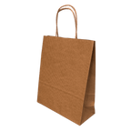 Ribbed Kraft Premium Brown Twist Handle Paper Carrier Bags - 200x80x240mm