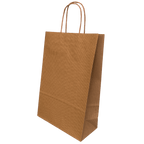 Ribbed Kraft Premium Brown Twist Handle Paper Carrier Bags - 220x100x330mm