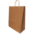 Ribbed Kraft Premium Brown Twist Handle Paper Carrier Bags - 320x150x420mm