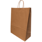 Ribbed Kraft Premium Brown Twist Handle Paper Carrier Bags - 320x150x420mm