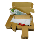 Single Bottle Air Packaging Kit - Includes Air Cushioning Bags, Brown Postal Boxes & Hand Pump