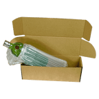 Single Bottle Air Packaging Kit - Includes Air Cushioning Bags, Brown Postal Boxes & Hand Pump