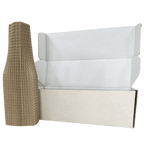 Single Bottle Corrugated Bottle Sleeve Kit – Includes Corrugated Bottle Sleeve & White Postal Boxes
